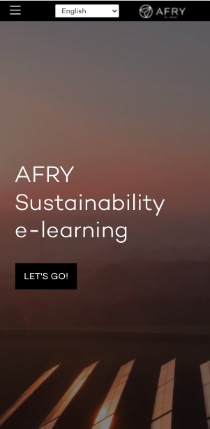 Screenshot from mobile view of Afry's sustainability training.
